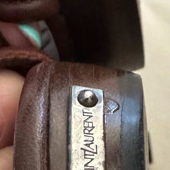 Like New - Rare- YvesSaintLaurent Brown leather and wood mules - Size 37 - Picture 4 of 4